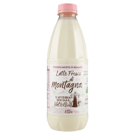 Latte Fresco di Montagna Parzialmente Scremato, 1 l